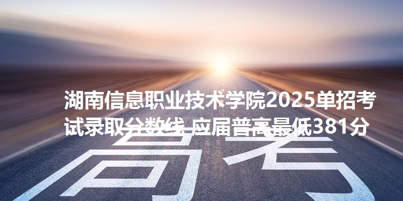 湖南信息职业技术学院2025单招考试录取分数线 应届普高最低381分