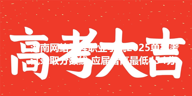 湖南网络工程职业学院2025单招考试录取分数线 应届普高最低454分