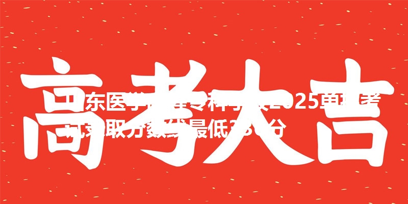 山东医学高等专科学校2025单招考试录取分数线最低336分