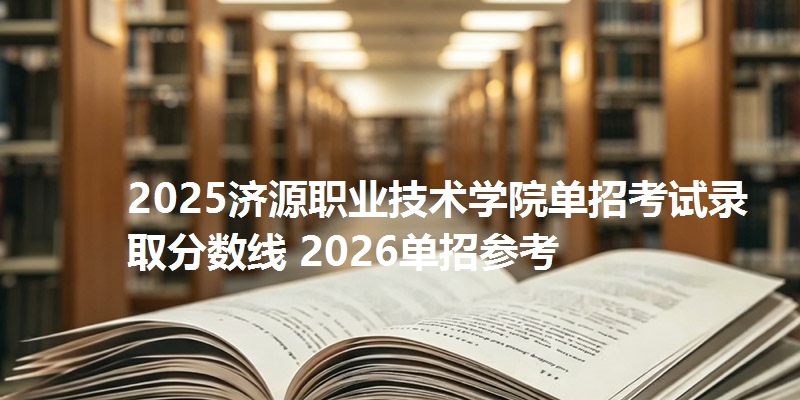 2025济源职业技术学院单招考试录取分数线 2026单招参考